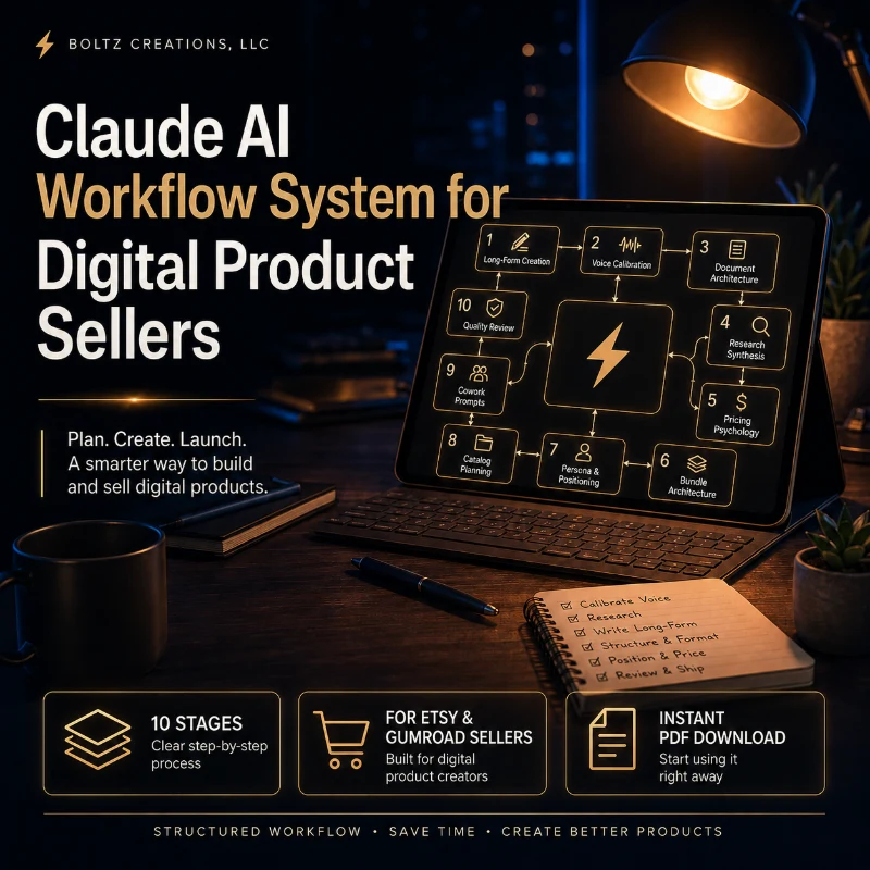 Claude AI Workflow System for Digital Product Sellers cover